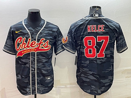 Blank Travis Kelce Kansas City Chiefs gray Camo jersey