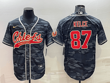 Blank Travis Kelce Kansas City Chiefs grey Camo jersey