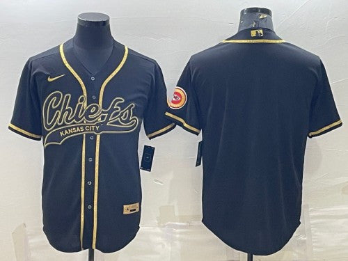 Blank Black Kansas City Chiefs gold jersey