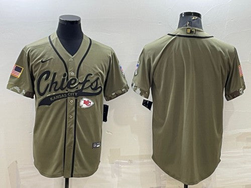 Custom Kansas City Chiefs olive Salute To Service jersey