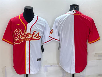Custom Kansas City Chiefs red Split jersey