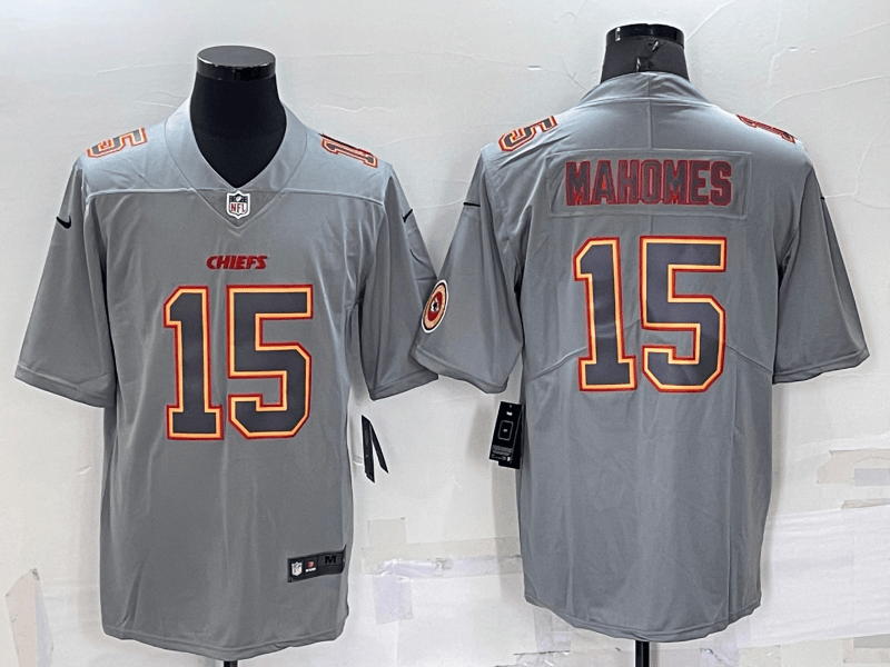 Patrick Mahomes Logo Kansas City Chiefs grey Vapor jersey