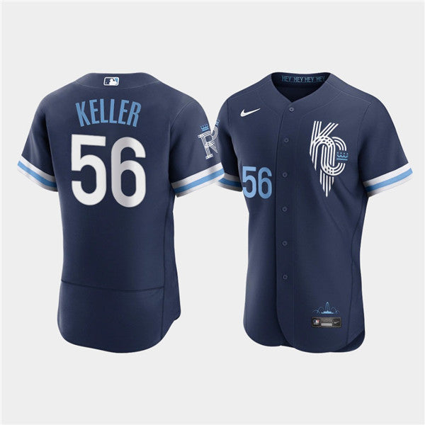 Brad Keller Kansas City Royals navy City Connect jersey
