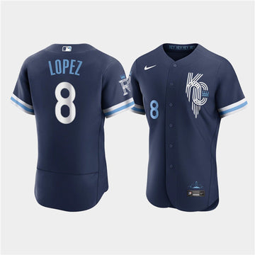 Nicky Lopez Kansas City Royals navy City Connect jersey