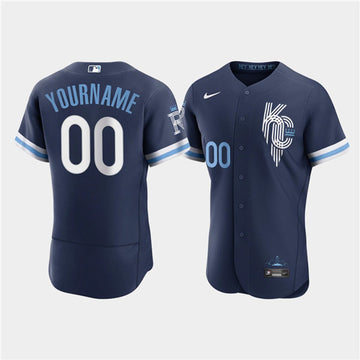 Custom Kansas City Royals navy City Connect jersey