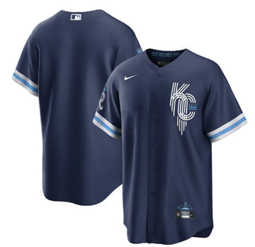 Custom Kansas City Royals navy City Connect jersey