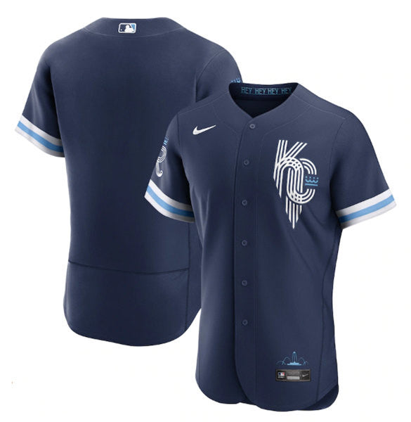 Custom Kansas City Royals navy City Connect jersey