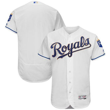Blank White Kansas City Royals gold jersey