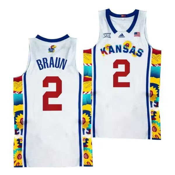 Christian Braun Kansas Jayhawks white jersey