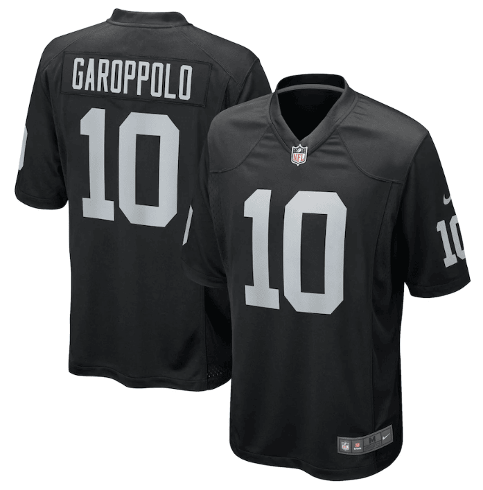 Jimmy Garoppolo Las Vegas Raiders black Game jersey