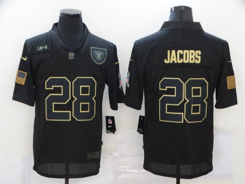 Josh Jacobs Las Vegas Raiders black Salute To Service jersey