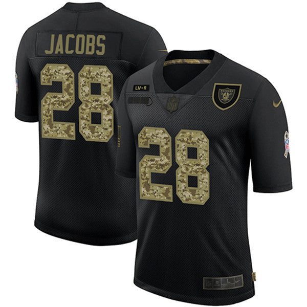 Josh Jacobs Las Vegas Raiders black Salute To Service jersey