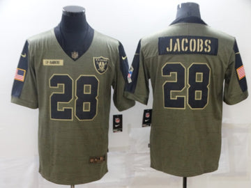 Josh Jacobs Las Vegas Raiders olive Salute To Service jersey