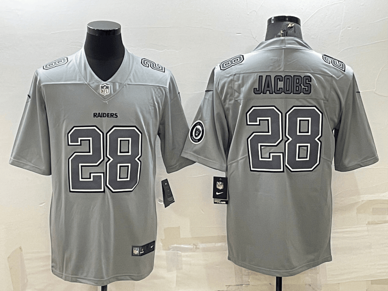 Josh Jacobs With Patch Las Vegas Raiders grey Fashion jersey