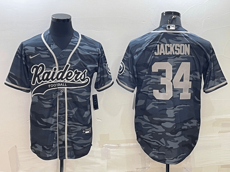 Bo Jackson Las Vegas Raiders grey Camo jersey