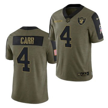 Derek Carr Las Vegas Raiders olive Salute To Service jersey