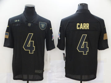 Derek Carr Las Vegas Raiders black Salute To Service jersey