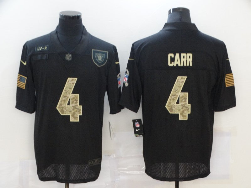 Derek Carr Las Vegas Raiders black Salute To Service jersey