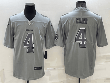 Derek Carr Logo Las Vegas Raiders grey Vapor jersey