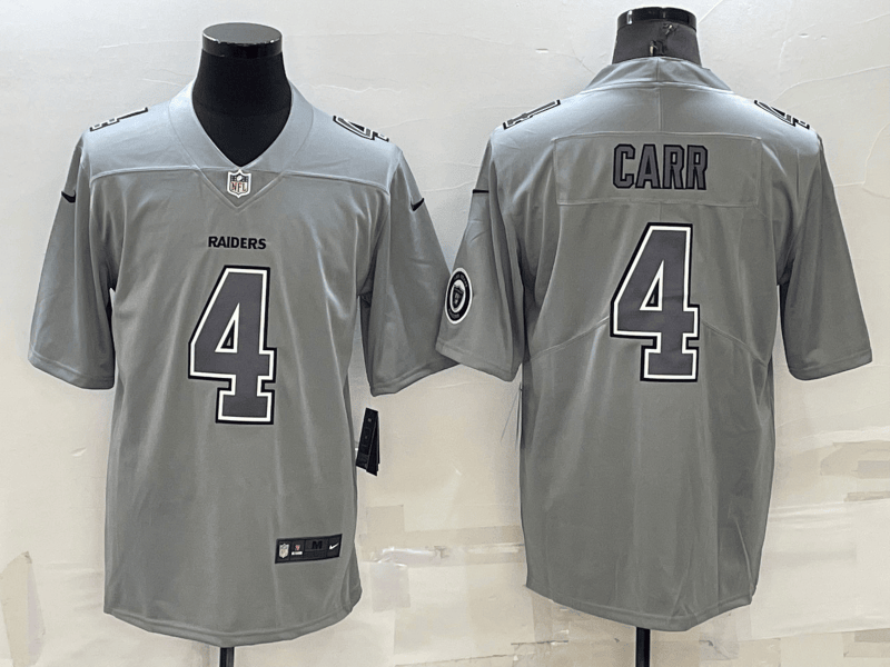 Derek Carr Logo Las Vegas Raiders grey Vapor jersey