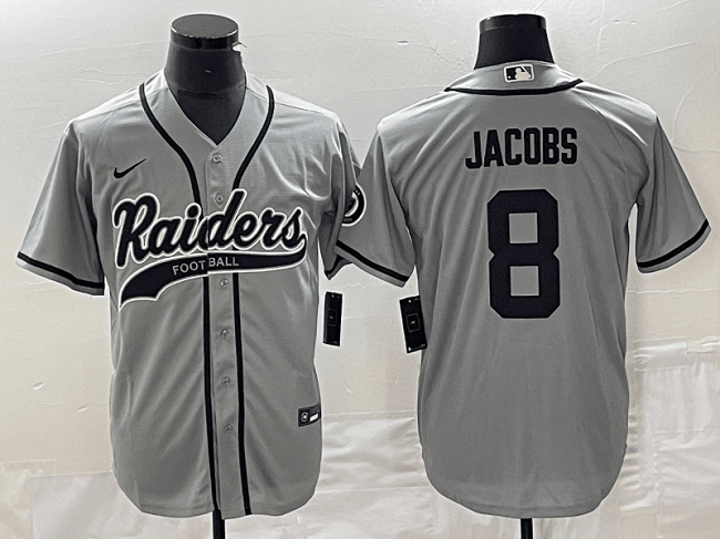 Josh Jacobs Las Vegas Raiders gray jersey