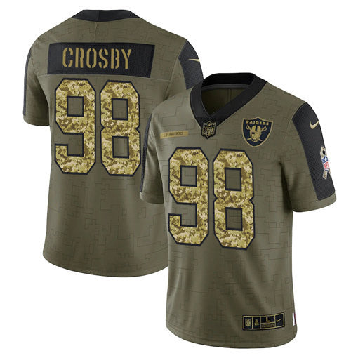 Maxx Crosby Las Vegas Raiders olive Salute To Service jersey