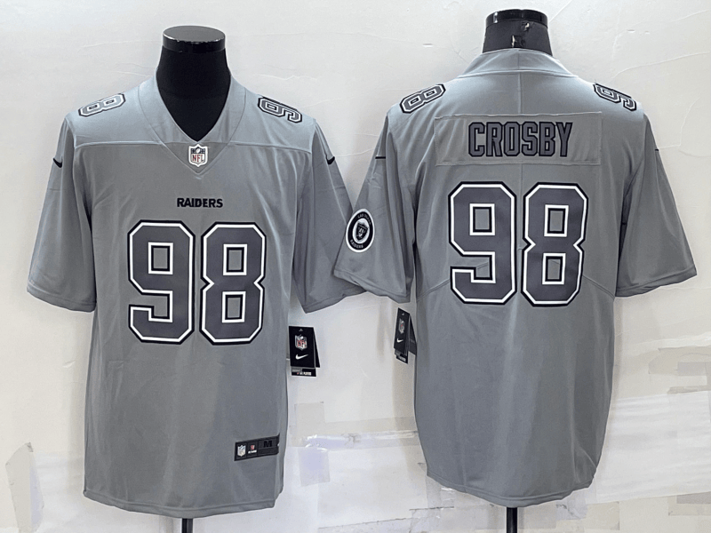 Maxx Crosby Logo Las Vegas Raiders grey Vapor jersey