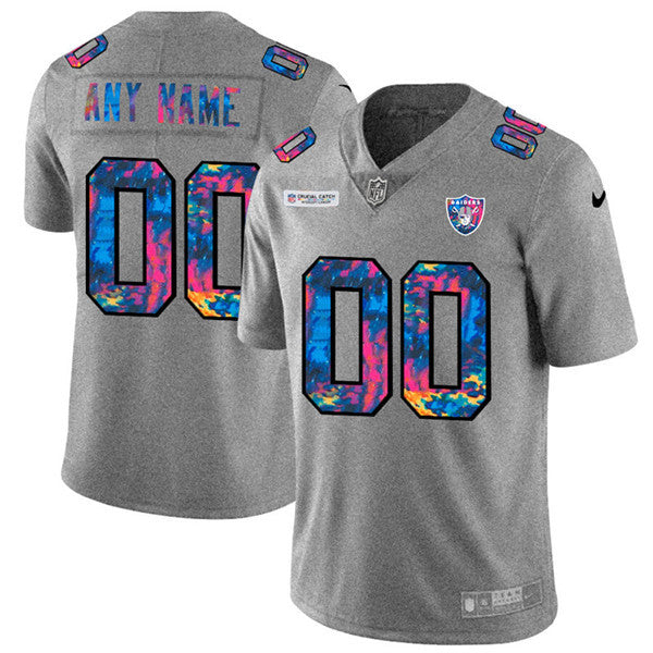 Custom Las Vegas Raiders grey Limited jersey