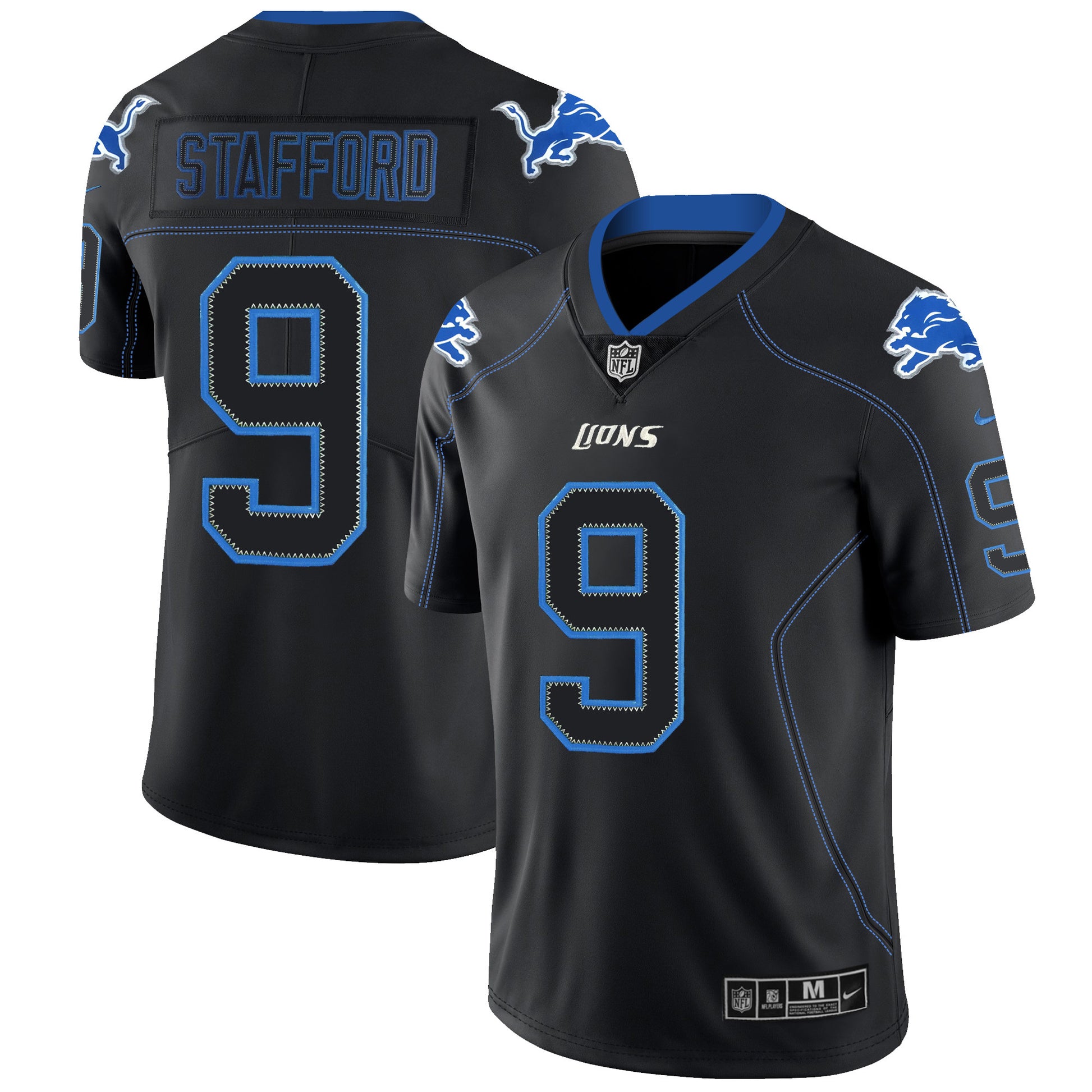 Matthew Stafford Detroit Lions black Color Rush jersey