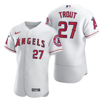 Mike Trout Los Angeles Angels white jersey