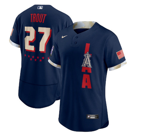 Mike Trout Los Angeles Angels navy All-Star jersey