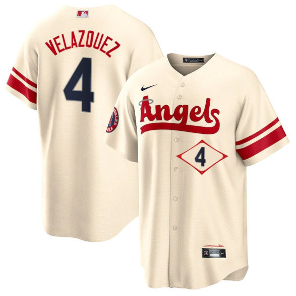 Andrew Velazquez Los Angeles Angels cream City Connect jersey