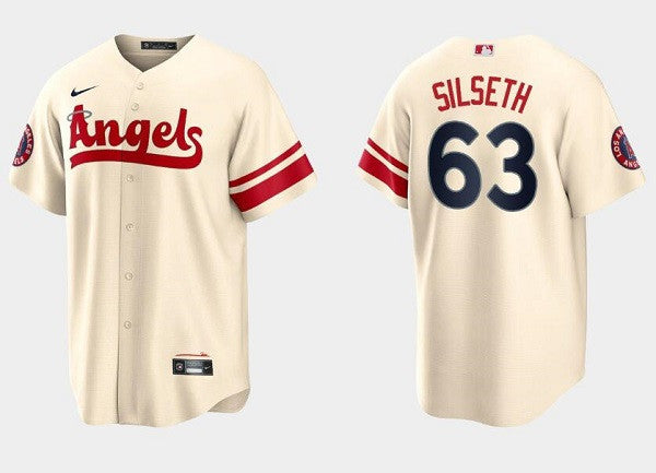 Chase Silseth Los Angeles Angels cream City Connect jersey