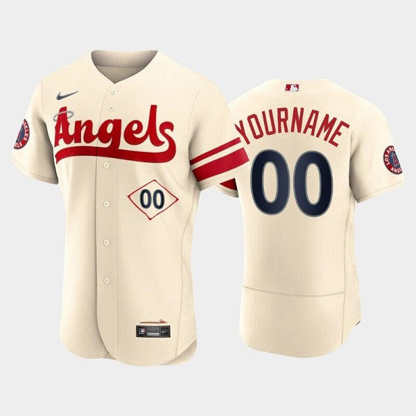 Custom Los Angeles Angels cream City Connect jersey