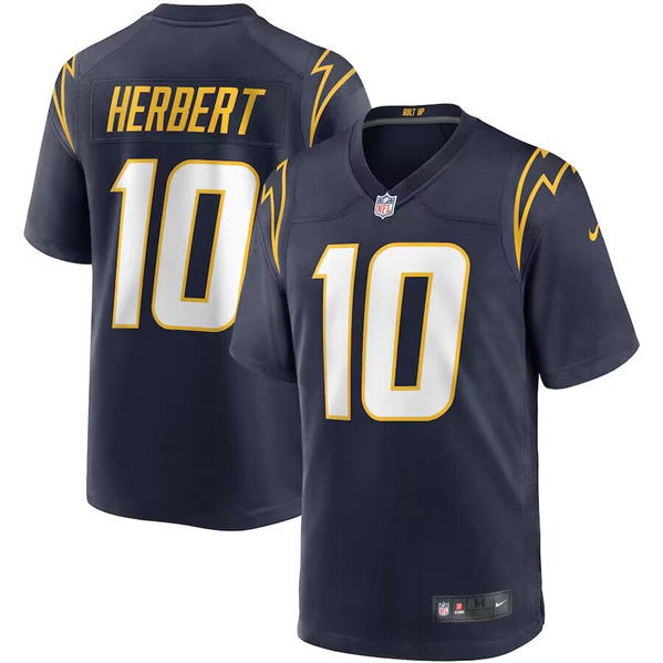 Justin Herbert Los Angeles Chargers navy Game jersey