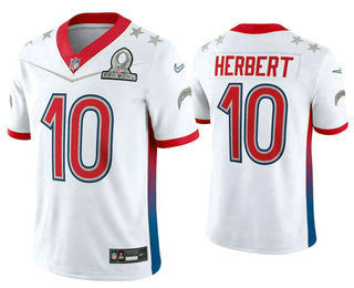 Justin Herbert Los Angeles Chargers white Vapor jersey