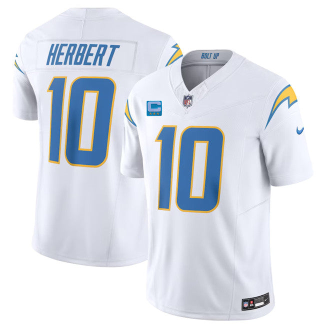 Justin Herbert Los Angeles Chargers white Vapor jersey