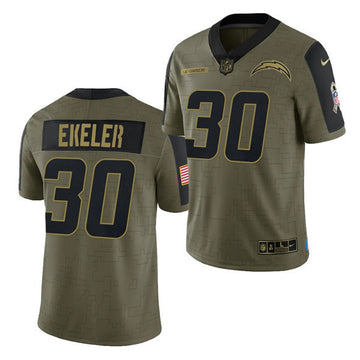 Austin Ekeler Los Angeles Chargers olive Salute To Service jersey