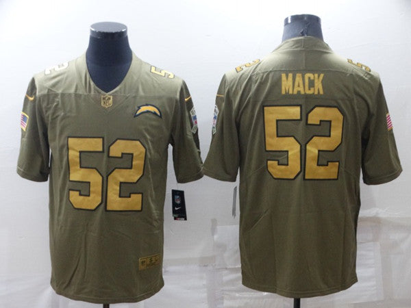 Khalil Mack Los Angeles Chargers olive Salute To Service jersey