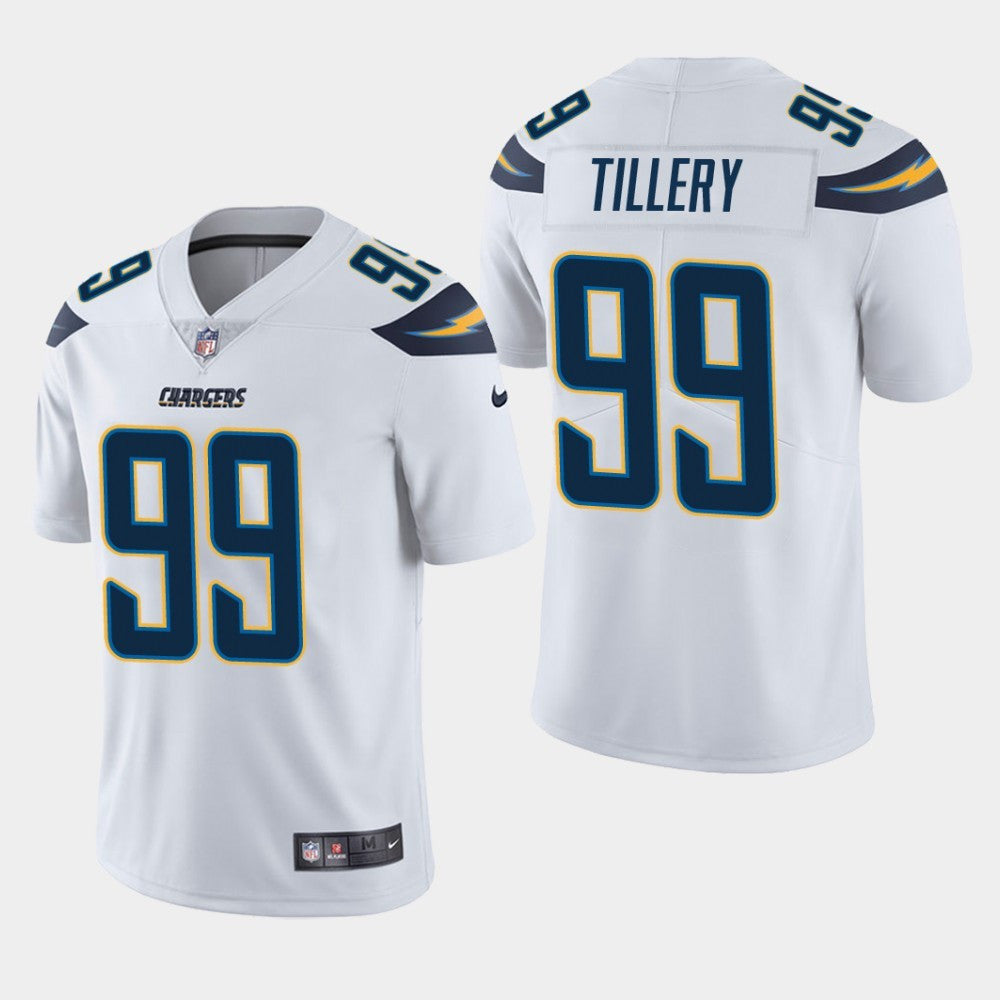 Jerry Tillery Los Angeles Chargers white Vapor jersey