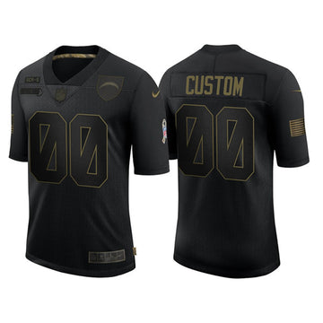 Custom Los Angeles Chargers black Salute To Service jersey
