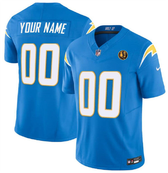 Custom Los Angeles Chargers blue Vapor jersey