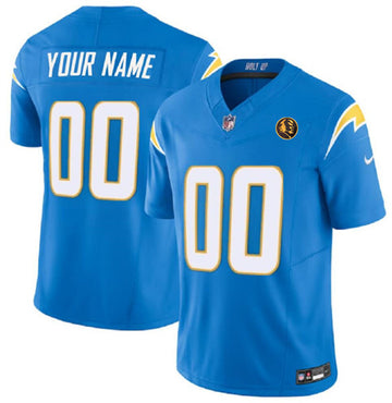 Custom Los Angeles Chargers blue Vapor jersey