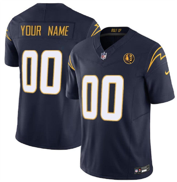 Custom Los Angeles Chargers navy Vapor jersey