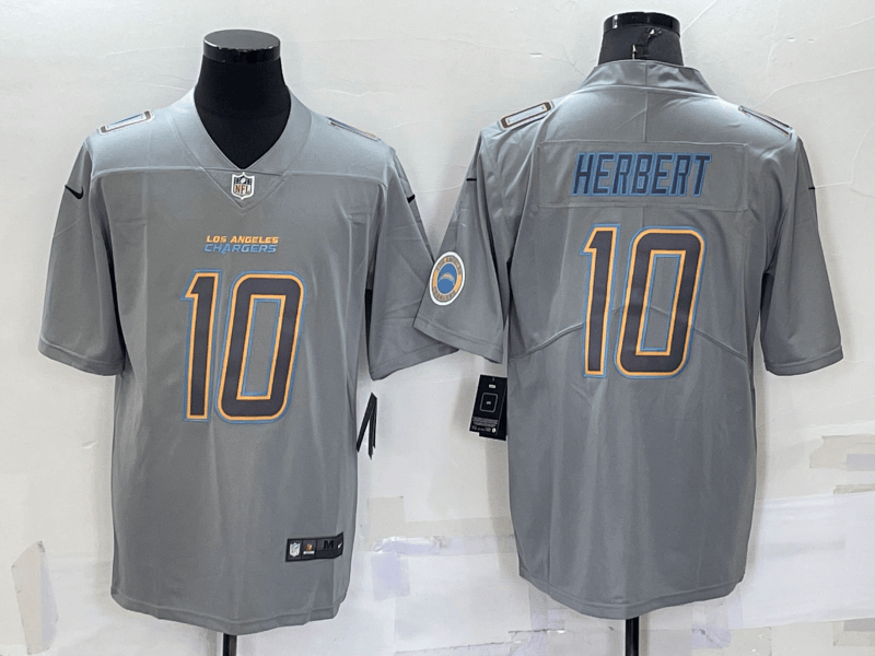 Justin Herbert Logo Los Angeles Chargers grey Vapor jersey