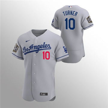 Justin Turner Los Angeles Dodgers grey jersey