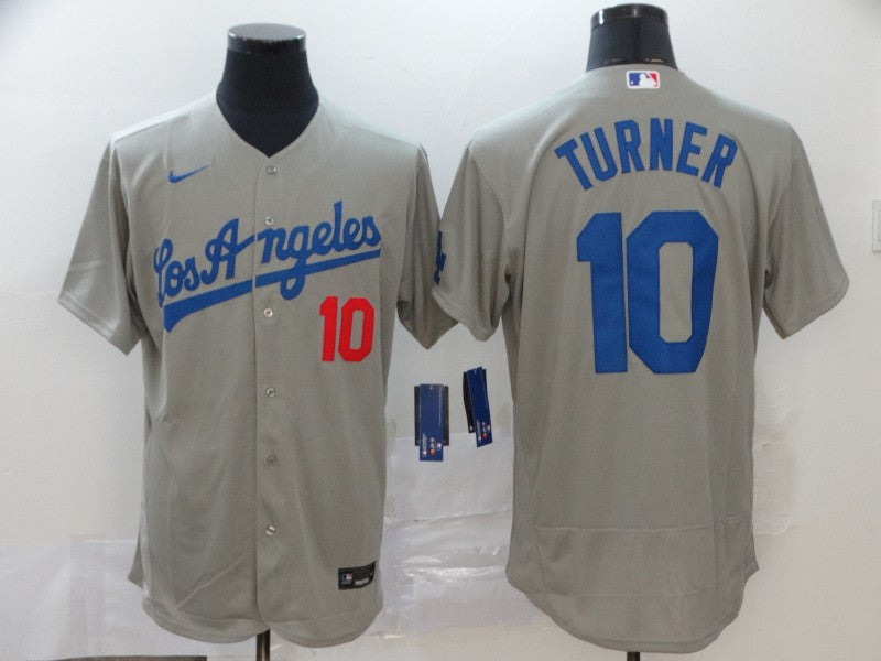 Justin Turner Los Angeles Dodgers grey jersey