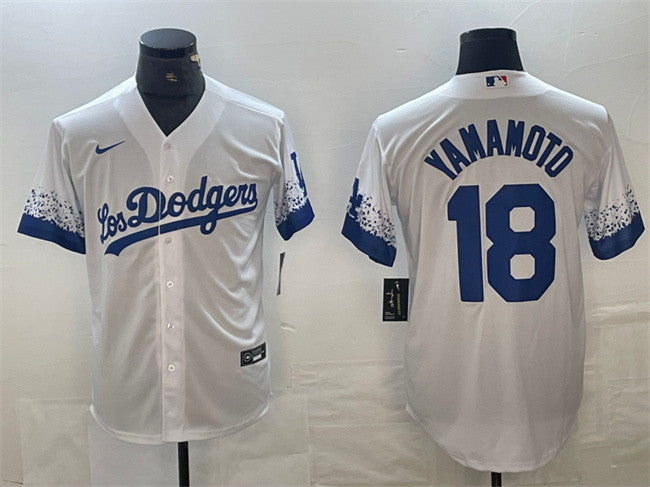 Yoshinobu Yamamoto Los Angeles Dodgers white City Connect jersey