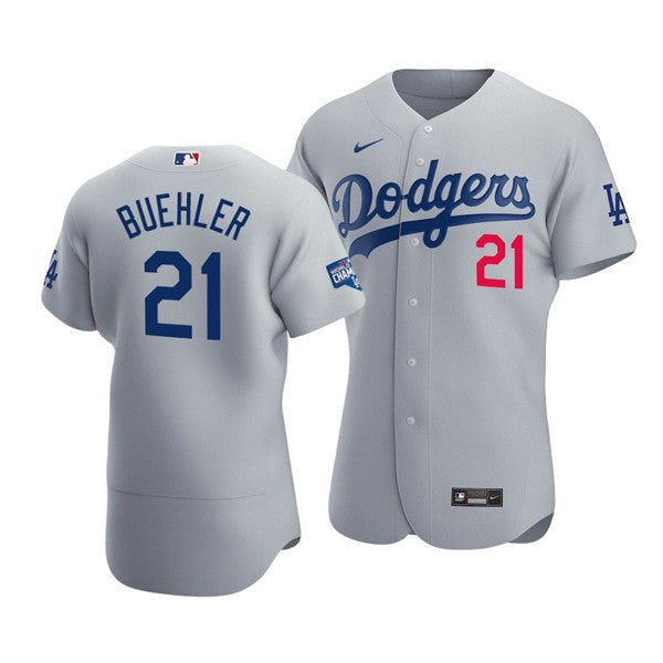 Walker Buehler Los Angeles Dodgers grey jersey