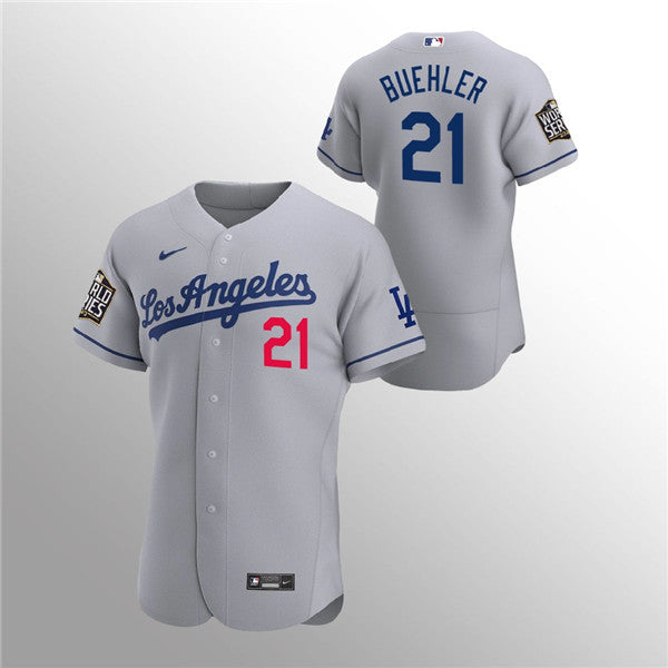 Walker Buehler Los Angeles Dodgers grey jersey